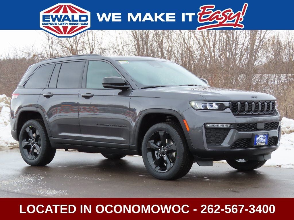 2026 Jeep Grand Cherokee GRAND CHEROKEE LIMITED 4X4 in Baltic Gray Metallic Clear-Coat Exterior Paint — front three-quarter view