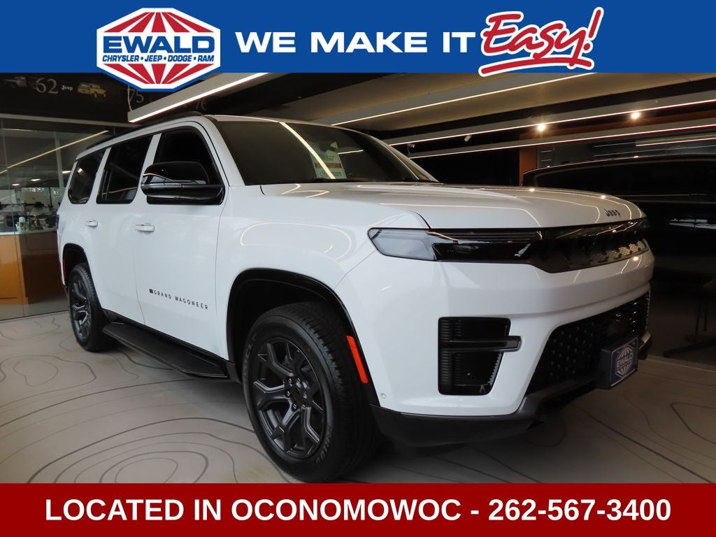 2026 Jeep Grand Wagoneer GRAND WAGONEER LIMITED ALTITUDE 4X4 in Bright White Clear-Coat Exterior Paint — front three-quarter view