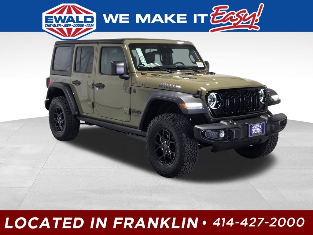 2026 Jeep Wrangler Willys in 41 Exterior Paint — front three-quarter view