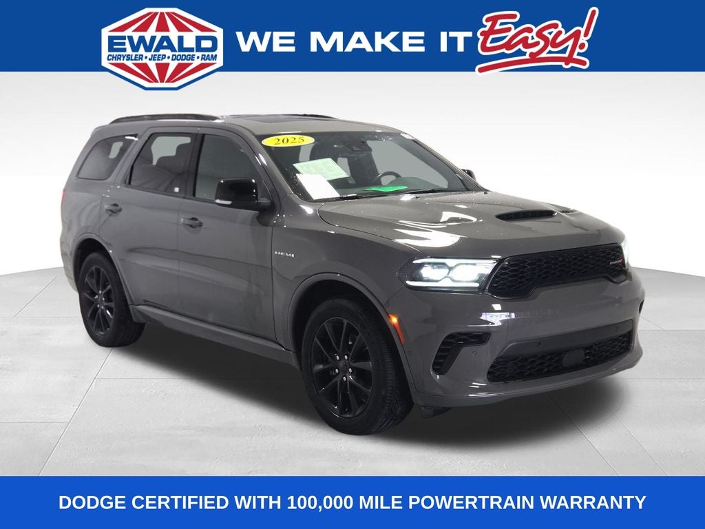 2025 Dodge Durango R/T Plus in Destroyer Grey — front three-quarter view