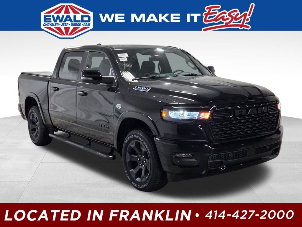 2026 RAM 1500 Big Horn/Lone Star Night Edition in Diamond Black Crystal Pearl-Coat Exterior Paint — front three-quarter view