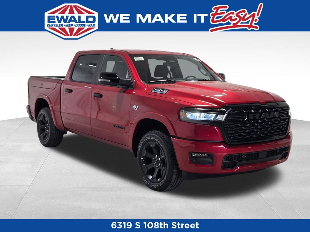 2026 RAM 1500 Big Horn/Lone Star in Molten Red Pearl-Coat Exterior Paint — front three-quarter view