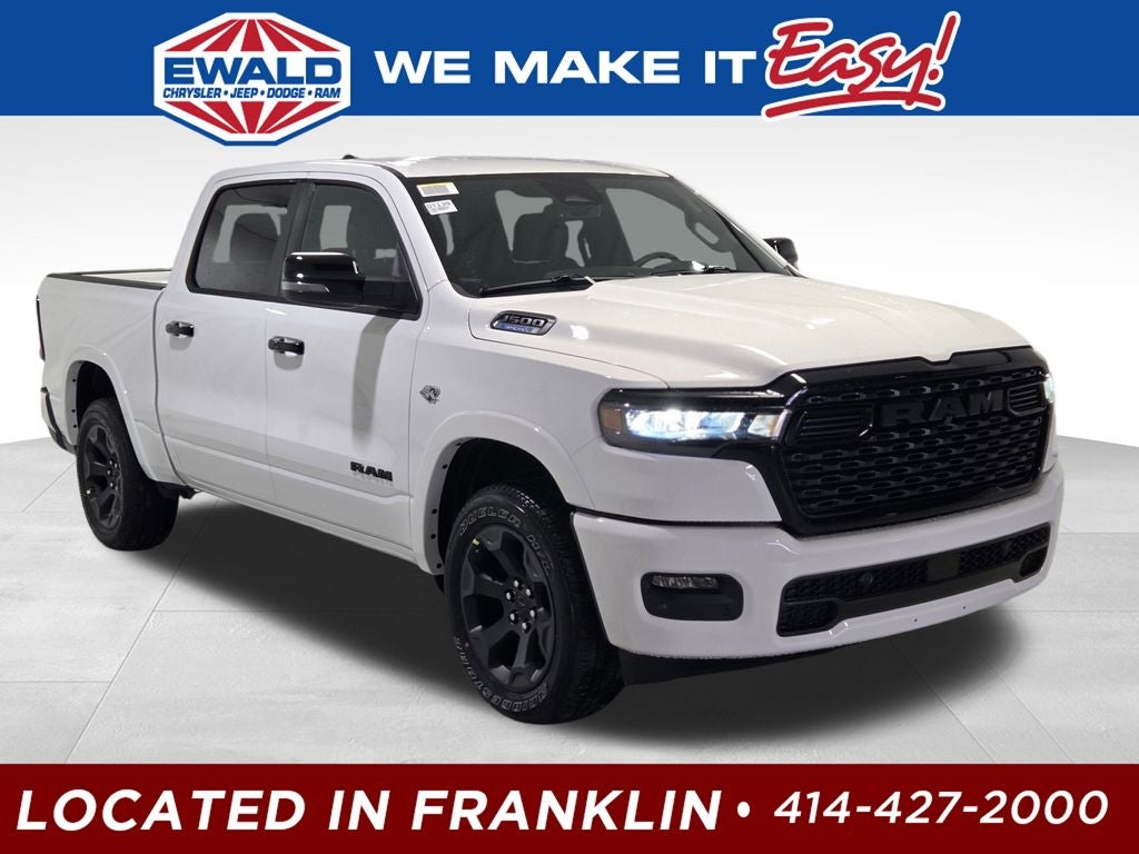 2026 RAM 1500 Big Horn/Lone Star in Bright White Clear-Coat Exterior Paint — front three-quarter view