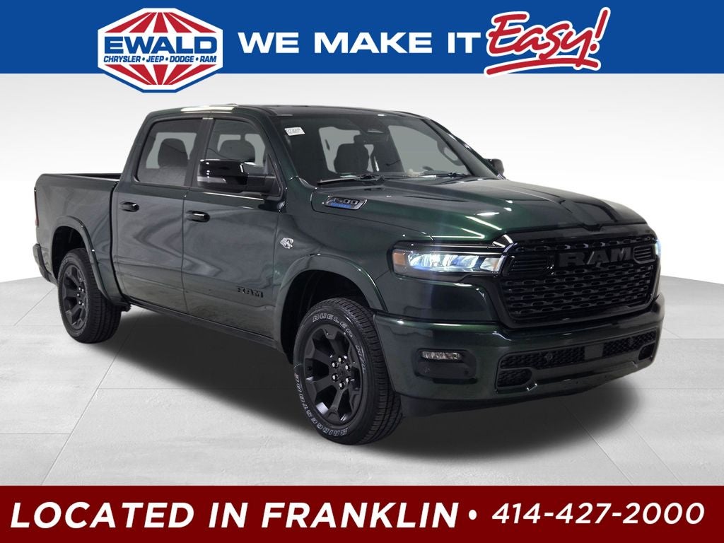 2026 RAM 1500 Big Horn/Lone Star in Serrano-Green Metallic Exterior Paint — front three-quarter view