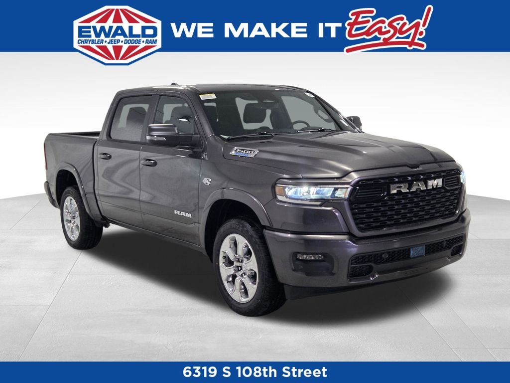 2026 RAM 1500 Big Horn/Lone Star in Granite Crystal Metallic Clear-Coat Exterior Paint — front three-quarter view