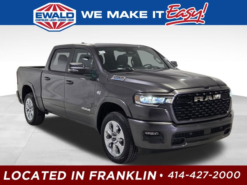 2026 RAM 1500 Big Horn/Lone Star in Granite Crystal Metallic Clear-Coat Exterior Paint — front three-quarter view