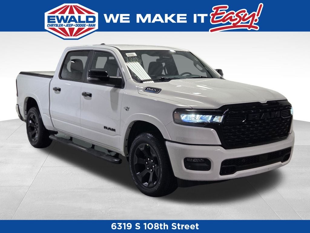 2026 RAM 1500 Big Horn/Lone Star in Bright White Clear-Coat Exterior Paint — front three-quarter view