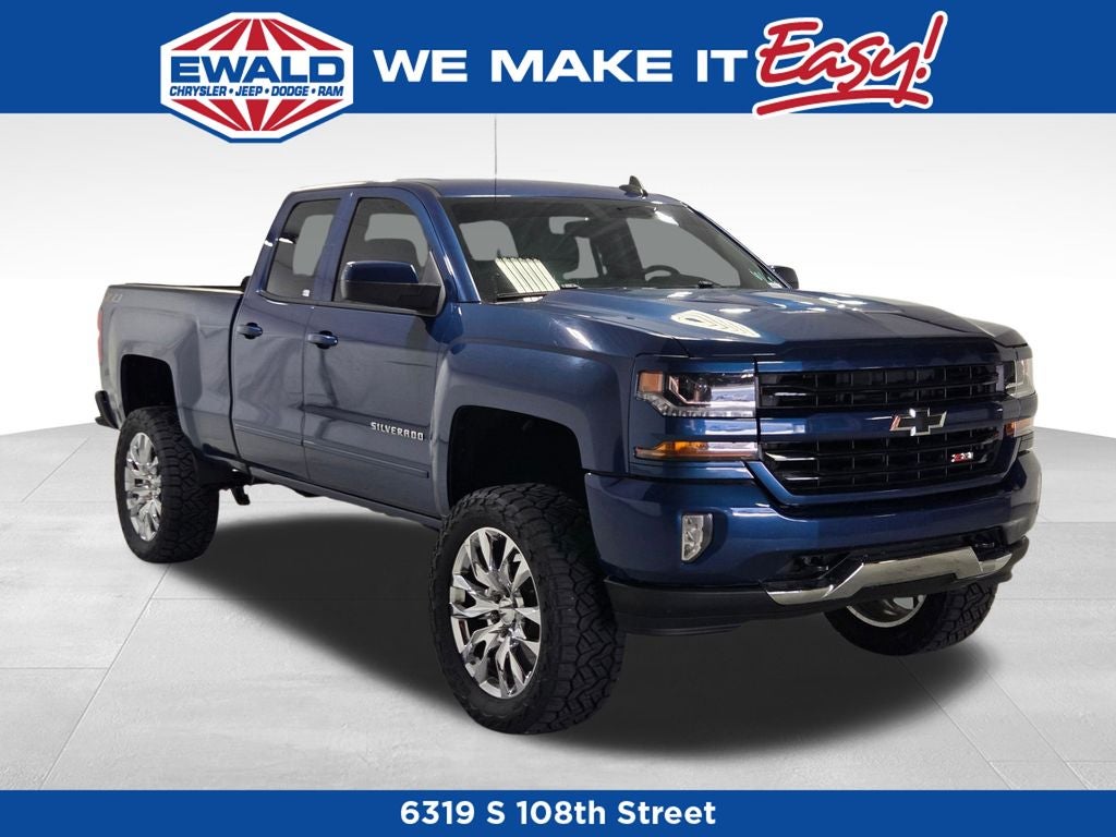 2018 Chevrolet Silverado 1500 LT LT2 in Deep Ocean Blue Metallic — front three-quarter view