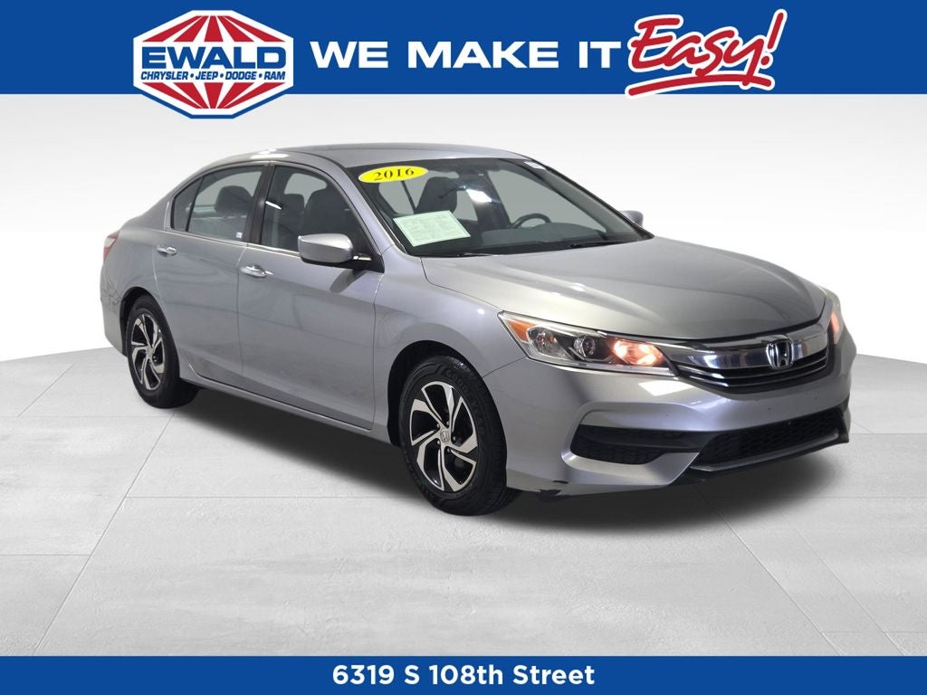 2016 Honda Accord LX in Silver — front three-quarter view