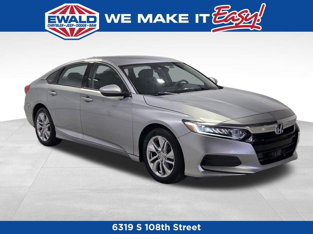 2019 Honda Accord LX in Silver — front three-quarter view