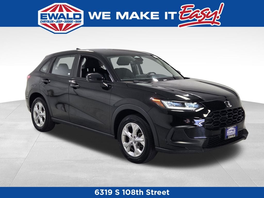 2024 Honda HR-V LX in Crystal Black Pearl — front three-quarter view