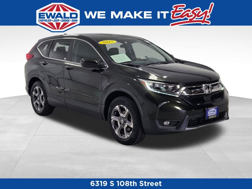 2017 Honda CR-V EX in Dark Olive Metallic — front three-quarter view