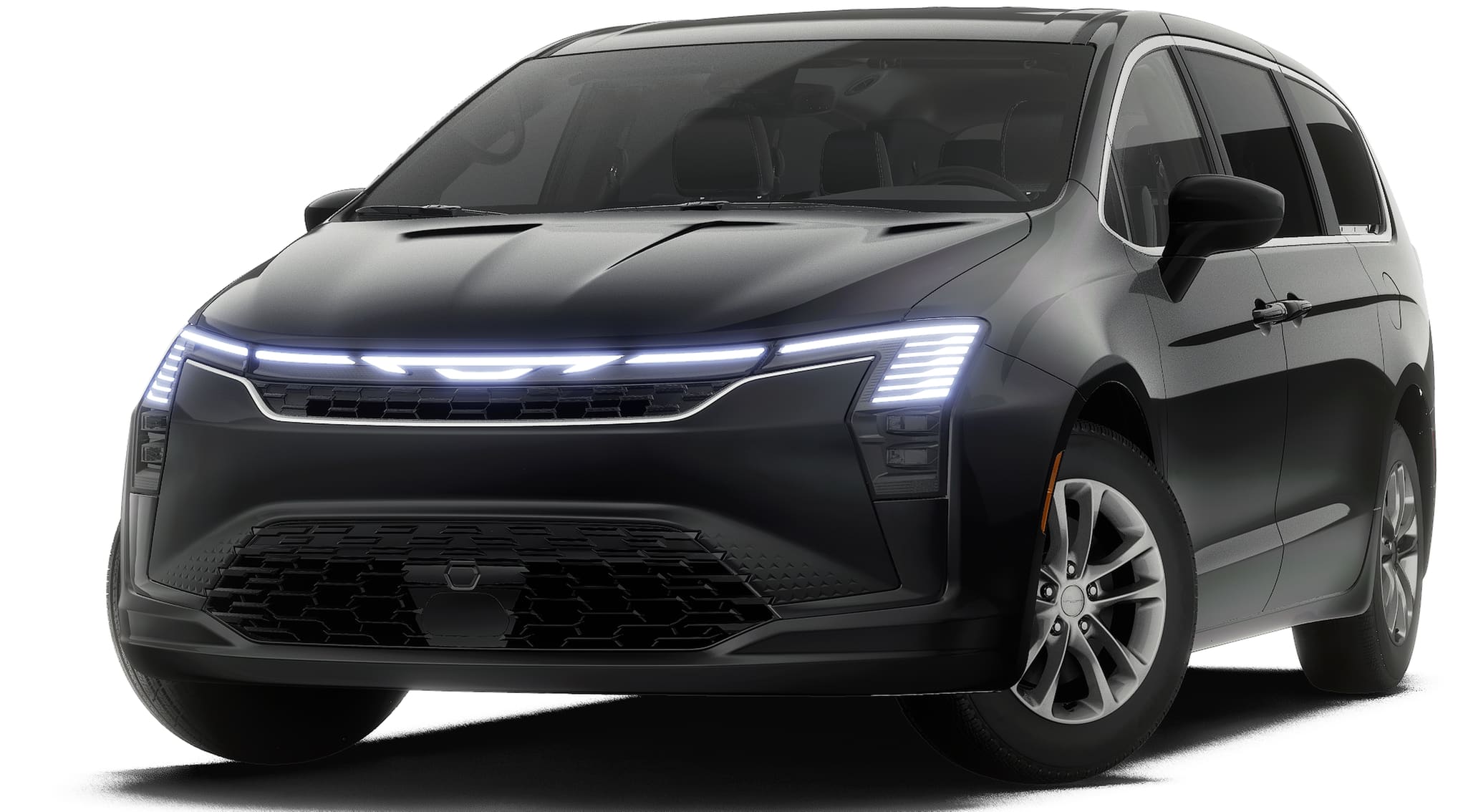 2027 Chrysler Pacifica PACIFICA SELECT AWD in Diamond Black Crystal Pearl-Coat Exterior Paint — front three-quarter view