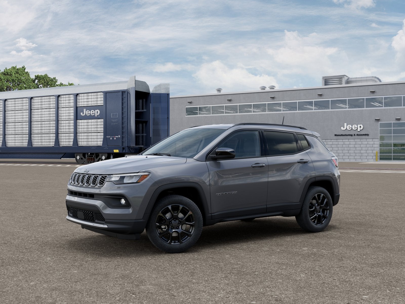 2026 Jeep Compass COMPASS LATITUDE ALTITUDE 4X4 in Sting-Gray Clear-Coat Exterior Paint — front three-quarter view