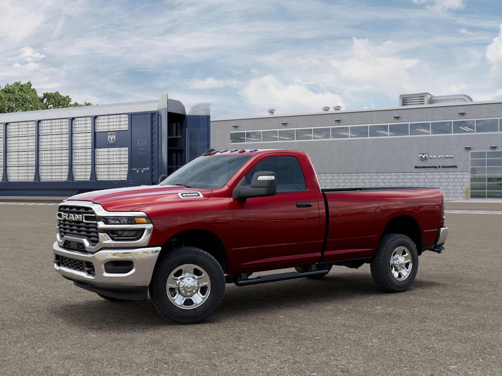 2026 RAM Ram 2500 RAM 2500 TRADESMAN REGULAR CAB 4X4 8' BOX in Molten Red Pearl-Coat Exterior Paint — front three-quarter view